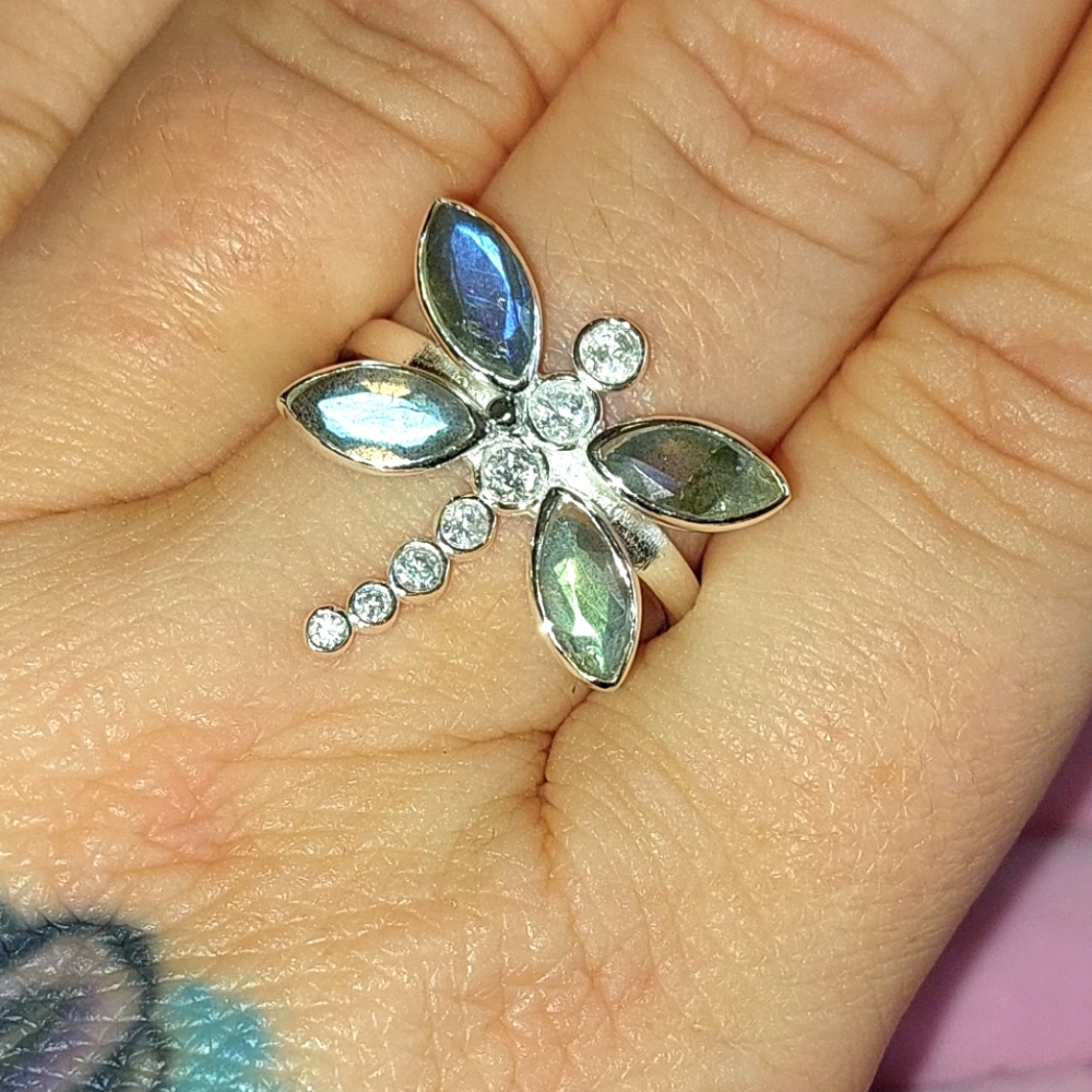 Labradorite Dragonfly Ring